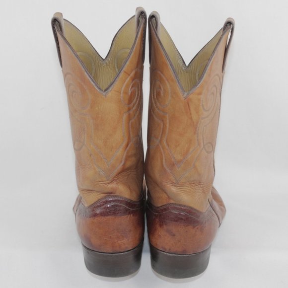Justin #3021 Cognac Smooth Ostrich Cowboy Western Boots Men\'s Size 9 D 9D main image 8